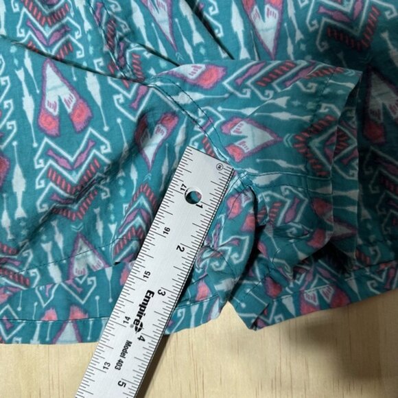 Patagonia Women’s Baggies Shorts M Teal Tribal Print Retro Nylon Swim - Picture 5 of 9
